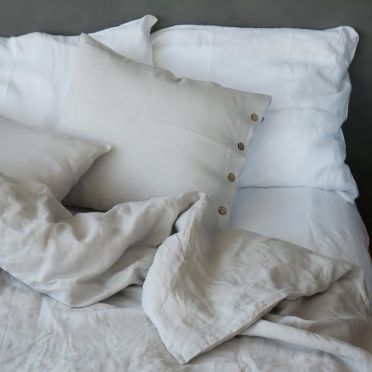 Pościel lniana szara z guzikami IL LETTO